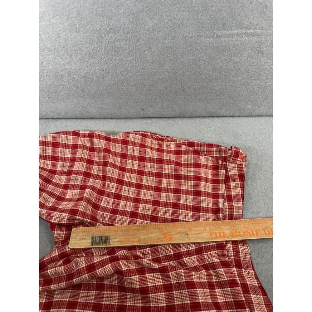 John Galt Brandy Melville Plaid Valentina Pants Women OS Red Orange High‎ Waist